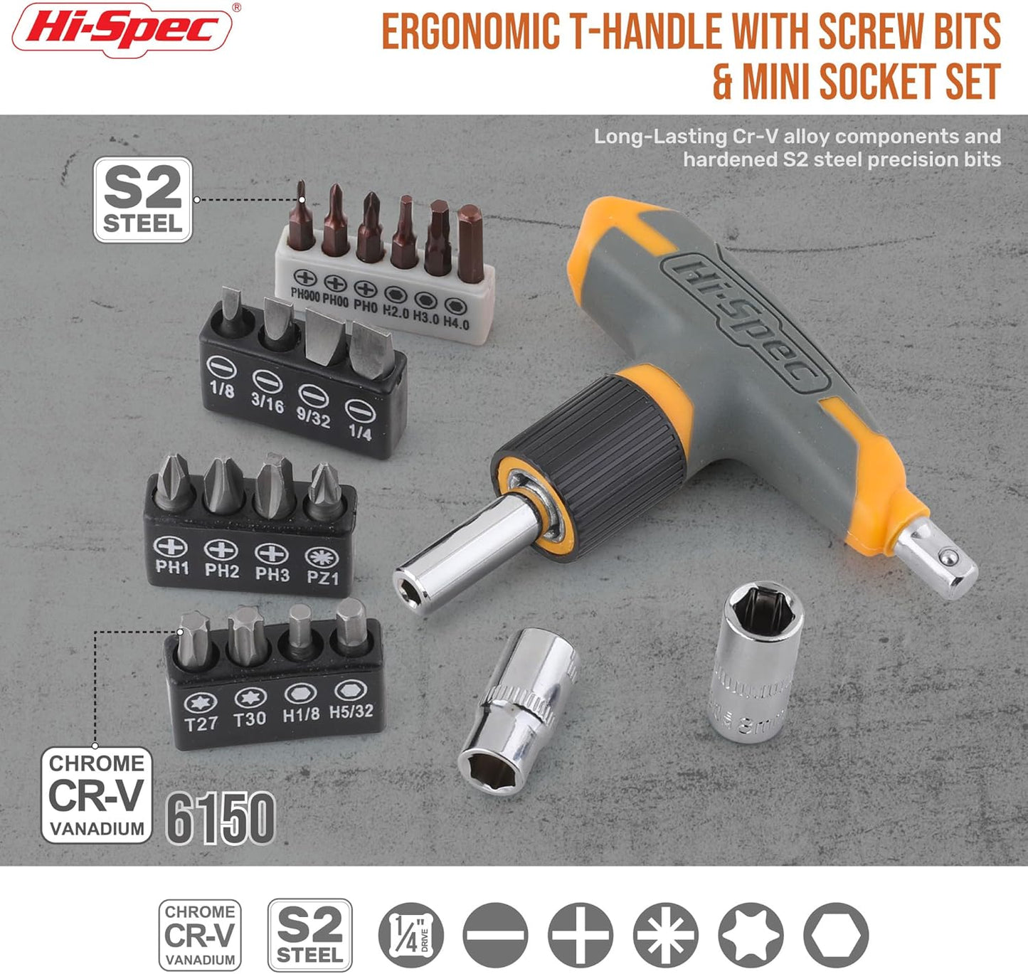 Hi-Spec Juego Compacto De Herramientas Para Hogar Y Oficina De 30 Piezas. Kit De Reparaciones Básicas En Maletín Portátil Con Alicates, Destornilladores Y Llaves